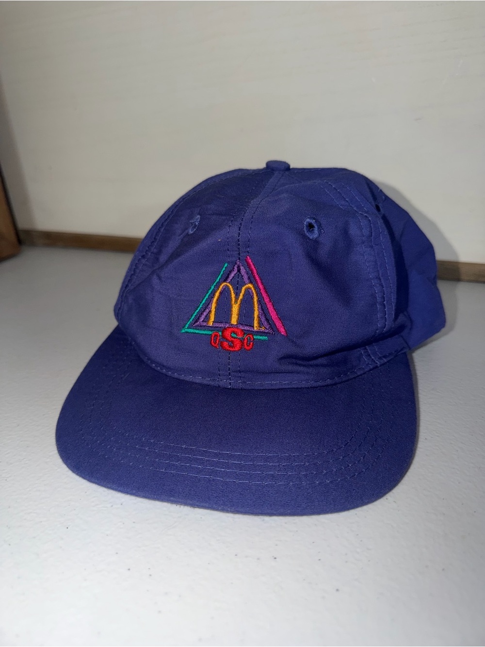Y2K McDonalds crew hat with Multicolor Triangle Embroidery